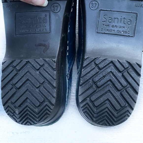 Sanita Blue Patten Bordeaux Clogs Size 37 - Picture 11 of 12